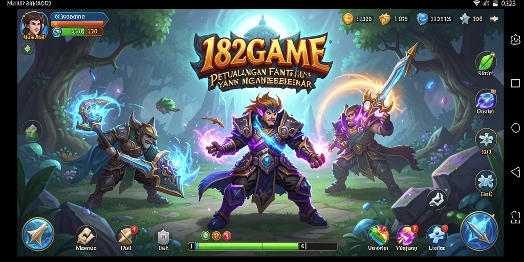 Tangkapan layar menampilkan aksi seru dalam game RPG 182GAME.