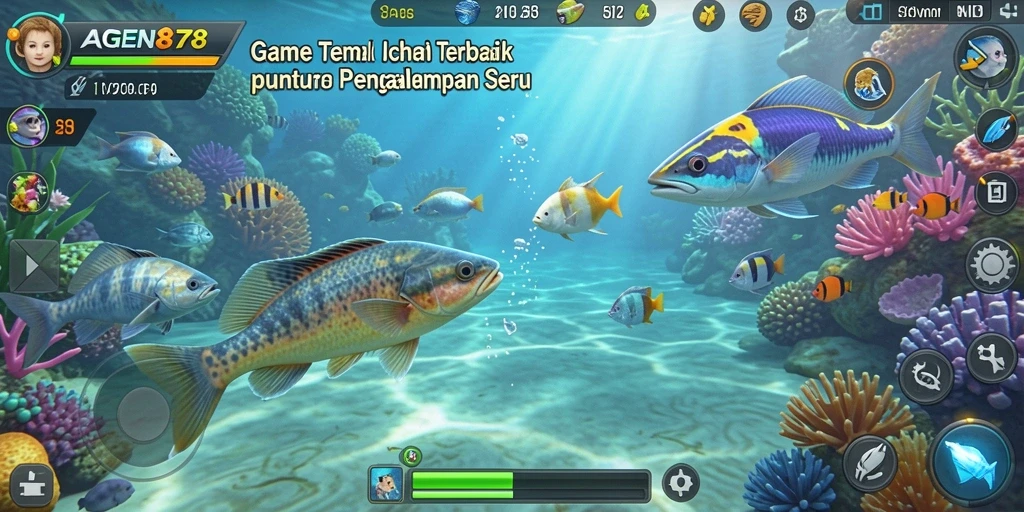 Screenshot AGEN878 menampilkan aksi seru menembak ikan.