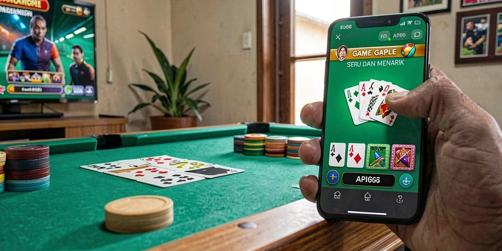 Tampilan gameplay seru dalam API66 saat bermain Gaple.