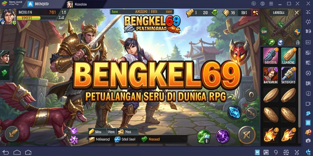 Tangkapan layar BENGKEL69 menampilkan pertarungan epik antara karakter dan monster.