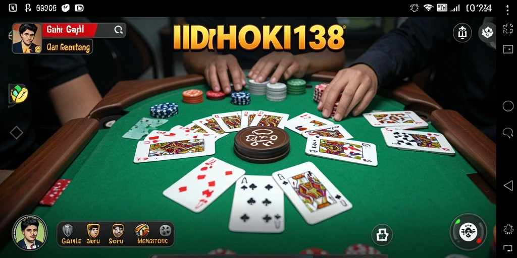 Tampilan gameplay seru dari IDRHOKI138 dengan kartu Gaple.