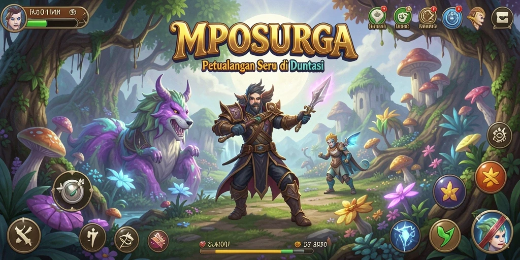 Tampilan gameplay seru MPOSURGA dalam pertempuran epik.