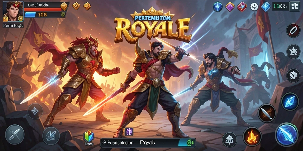 Tangkapan layar yang menunjukkan adrenalin tinggi dalam pertempuran Royale.
