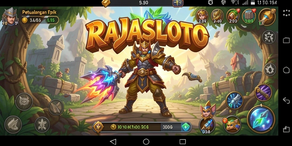 Tampilan gameplay epik RAJASLOTO dengan aksi RPG yang mendebarkan.