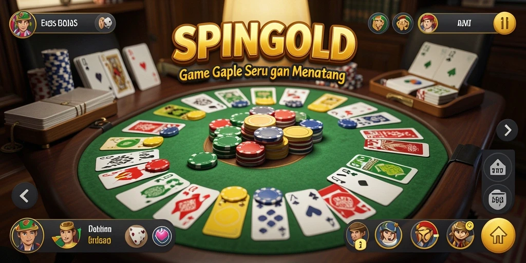 Screenshot gameplay SPINGOLD yang menampilkan suasana permainan Gaple.