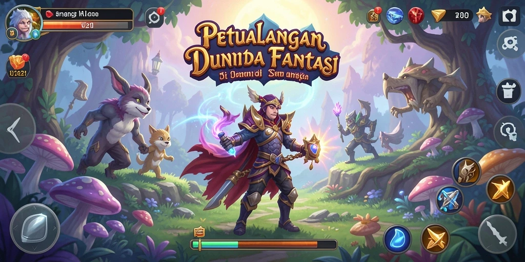 Gameplay menakjubkan dari V21 saat menjelajahi dunia fantasi.