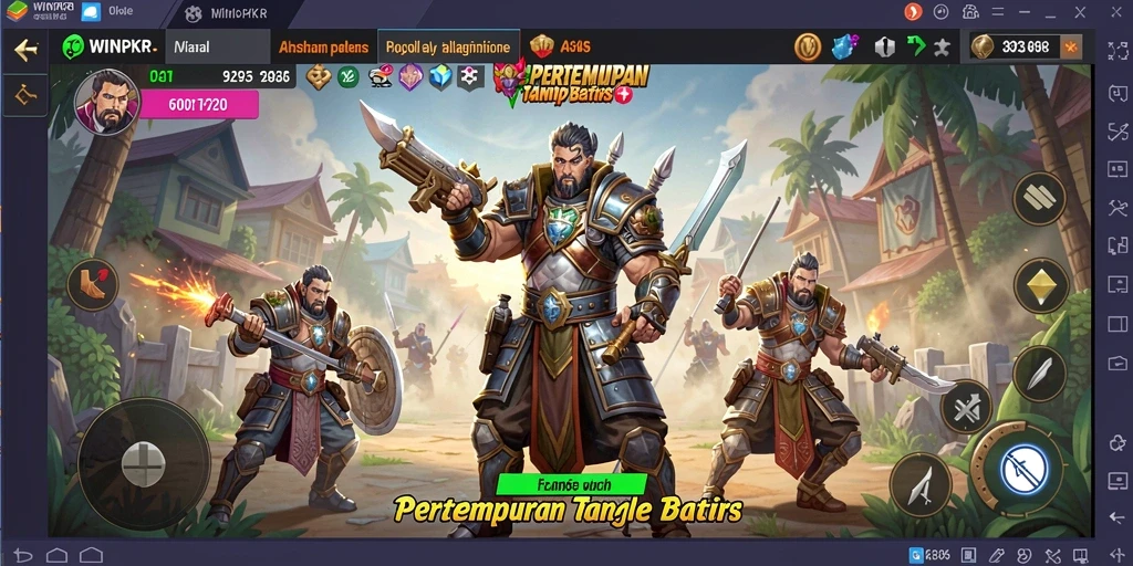 Tangkapan layar gameplay WINPKR yang mendebarkan di medan perang.