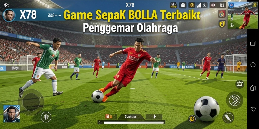 Gameplay menarik dari X78 yang menampilkan aksi sepak bola seru.