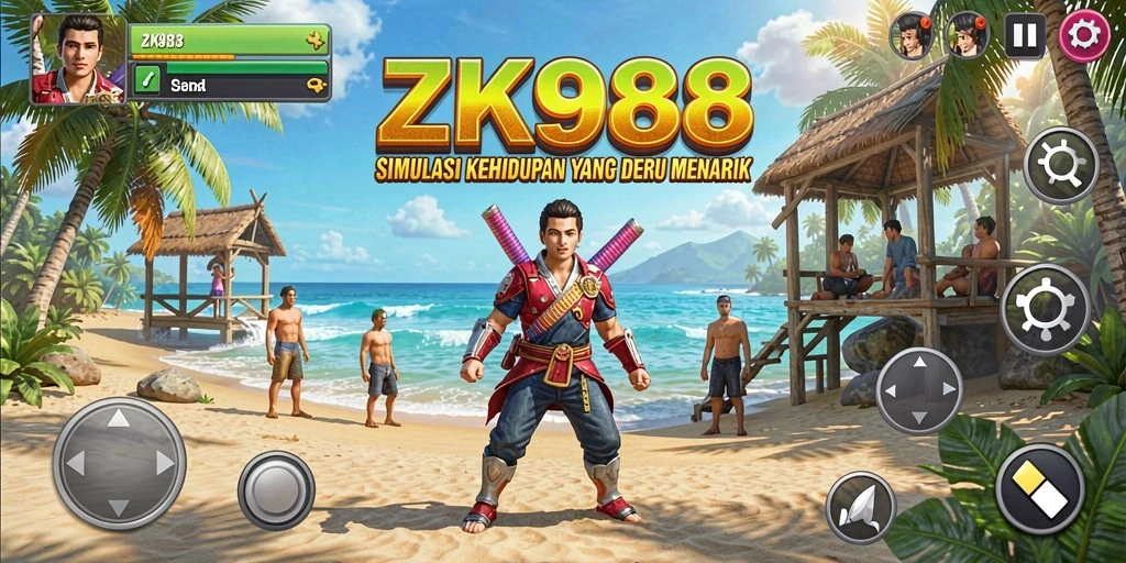 Tampilan gameplay menarik dari ZK988 yang penuh warna.
